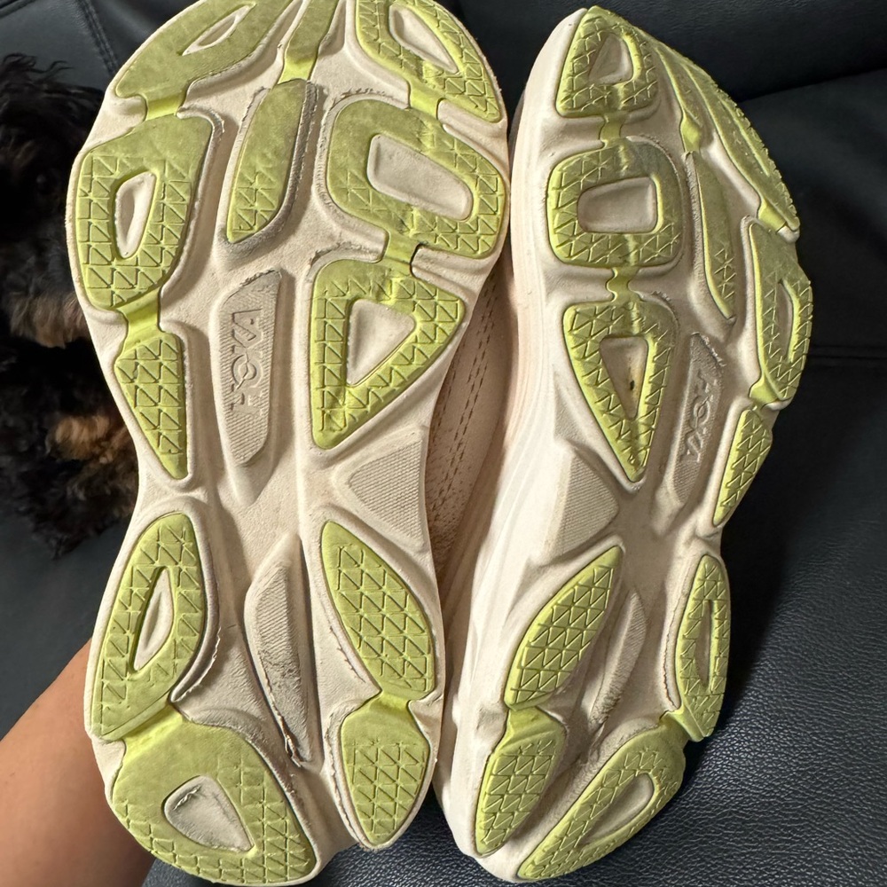 Hoka Women's Cream and Gold Athletic Shoes - Picture 7 of 7